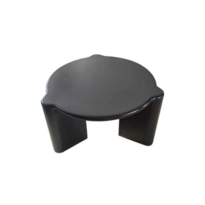 White Goose/black Oak Round Coffee Table with 3 legs Base Cocktail Table