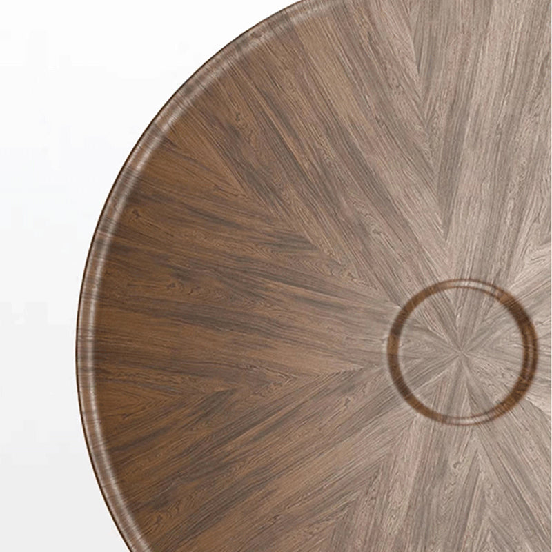 Nordic Style Cocktail Table Walnut/black Wood Round Coffee Table