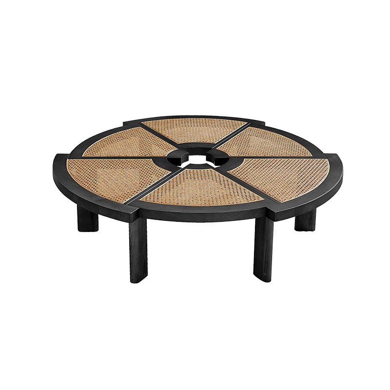 6 Legs Single Coffee Table Wooden Modernism Brown/Beige/Black Cocktail Table