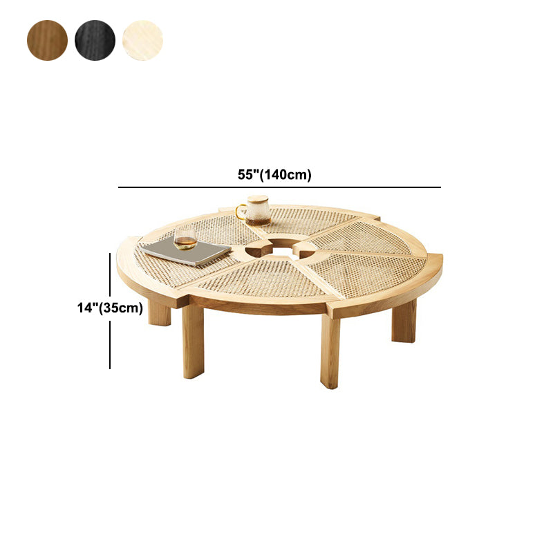 6 Legs Single Coffee Table Wooden Modernism Brown/Beige/Black Cocktail Table