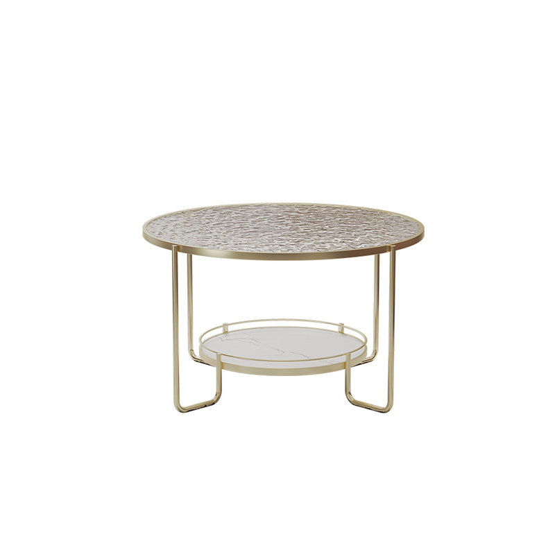 Modern 1 Single Frame Coffee Table Round Cocktail Table with Storage