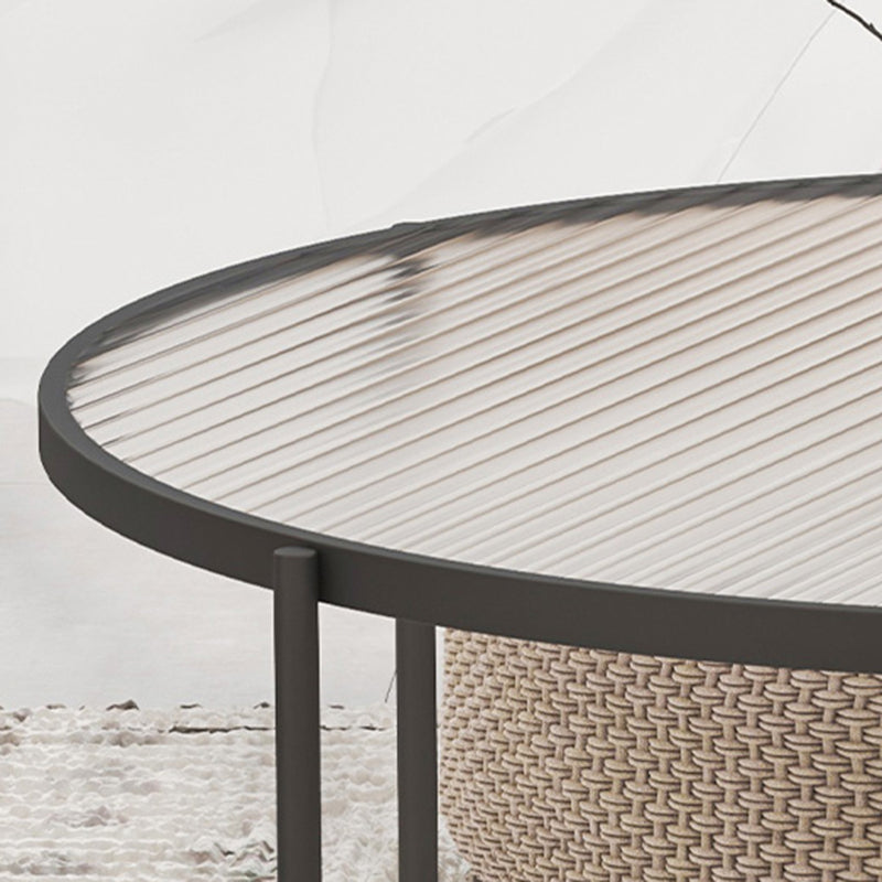 Modern 1 Single Frame Coffee Table Round Cocktail Table with Storage