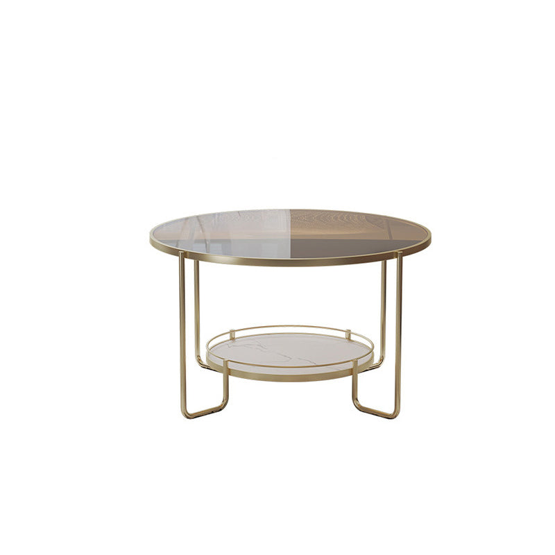 Modern 1 Single Frame Coffee Table Round Cocktail Table with Storage