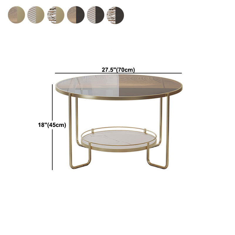 Modern 1 Single Frame Coffee Table Round Cocktail Table with Storage