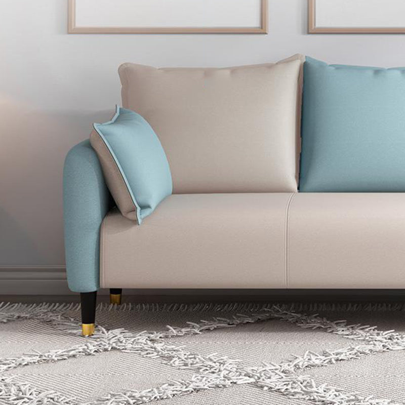 31.4" H 3 Seater Faux Leather Square Arm Sofa for Living Room