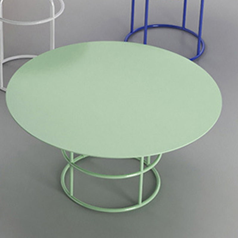 Frame Shaped Base Design Cocktail Table Multi-color Selection of Metal Round Coffee Table