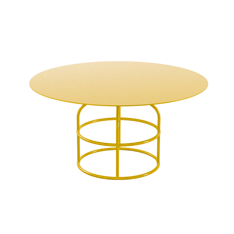 Frame Shaped Base Design Cocktail Table Multi-color Selection of Metal Round Coffee Table