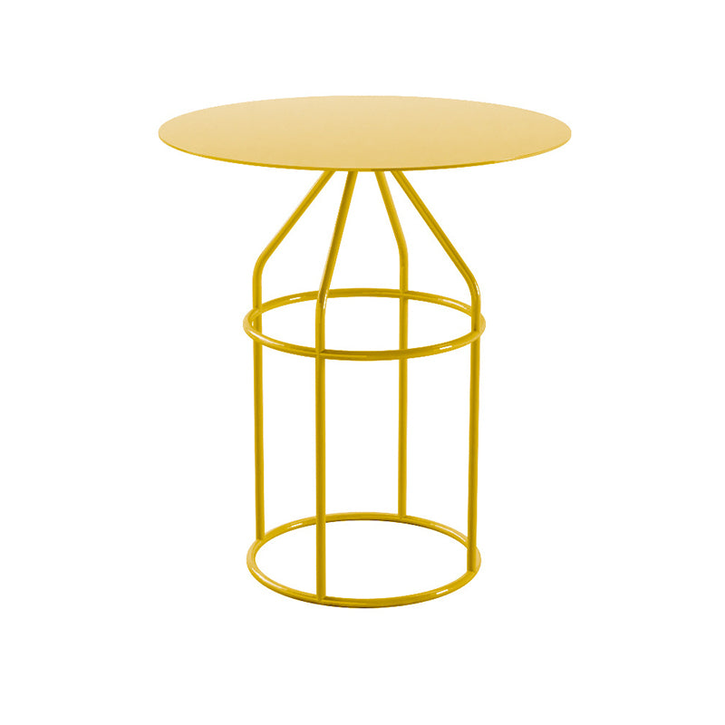 Frame Shaped Base Design Cocktail Table Multi-color Selection of Metal Round Coffee Table