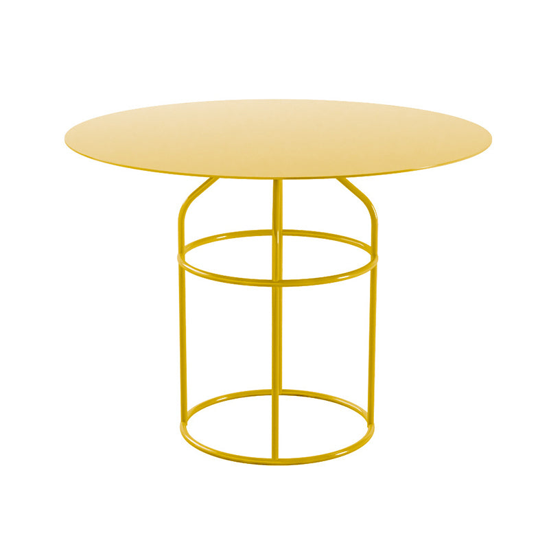 Frame Shaped Base Design Cocktail Table Multi-color Selection of Metal Round Coffee Table