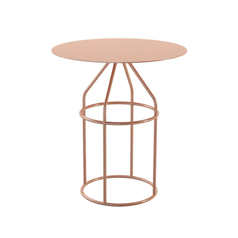 Frame Shaped Base Design Cocktail Table Multi-color Selection of Metal Round Coffee Table