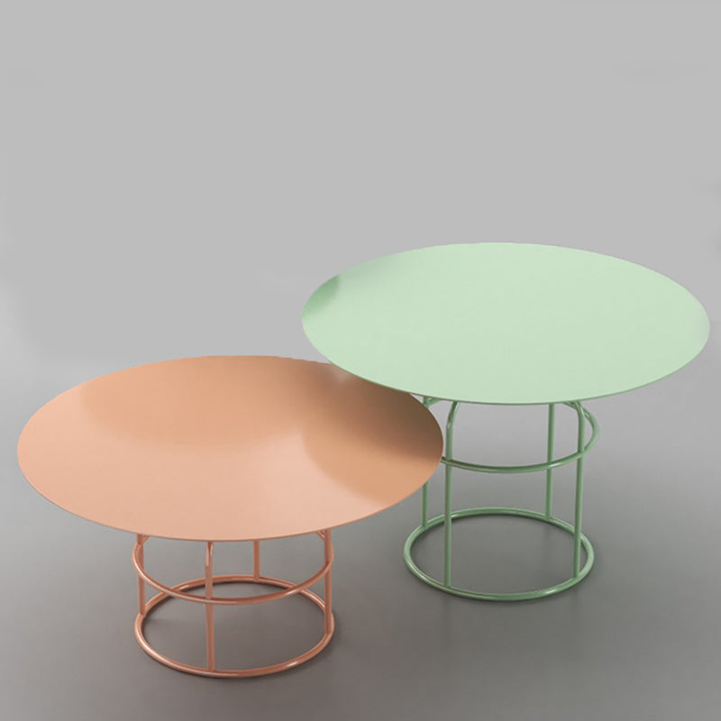 Frame Shaped Base Design Cocktail Table Multi-color Selection of Metal Round Coffee Table