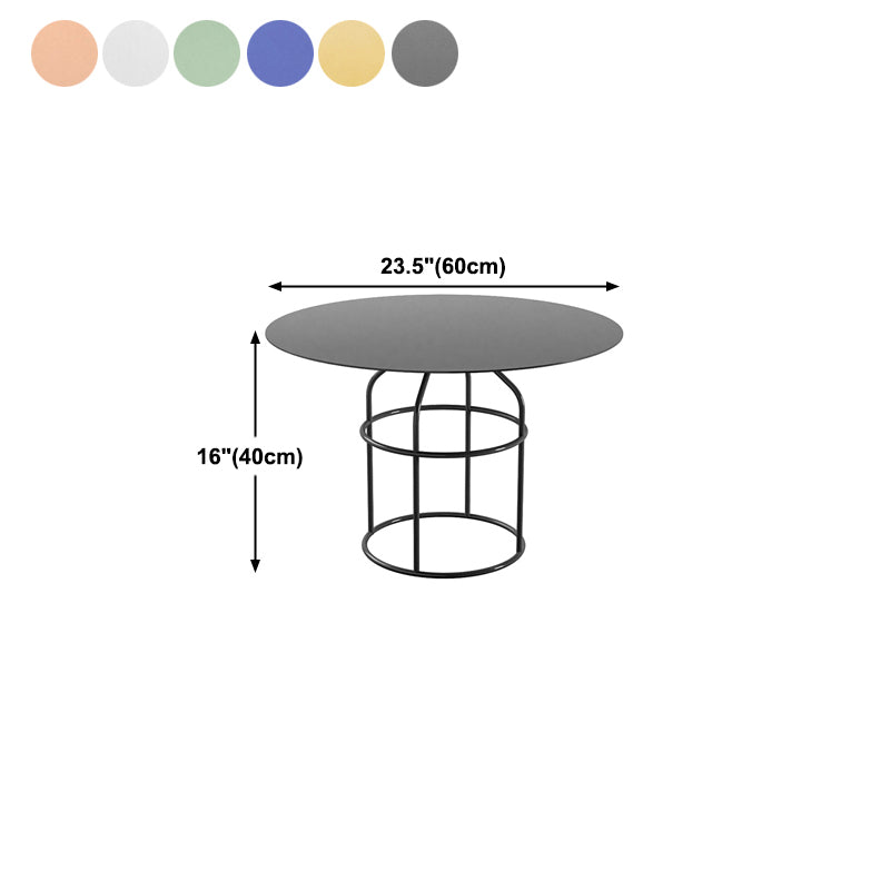 Frame Shaped Base Design Cocktail Table Multi-color Selection of Metal Round Coffee Table