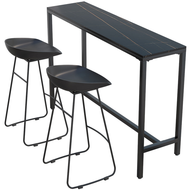 Balcony Bar Height Counter Height Table Modern Rectangle Footrest Pub Table