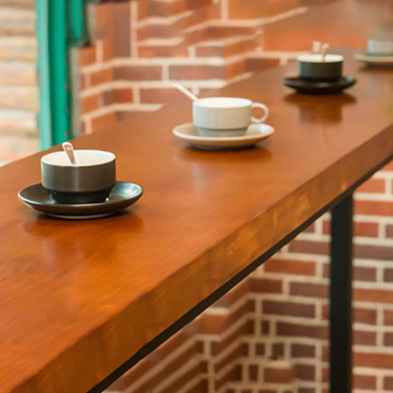Rectangle Counter Wine Table Footrest Wood Industrial Cocktail Bar Table for Coffee Shop