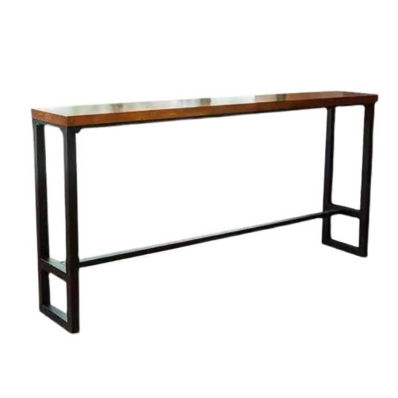 Rectangle Counter Wine Table Footrest Wood Industrial Cocktail Bar Table for Coffee Shop