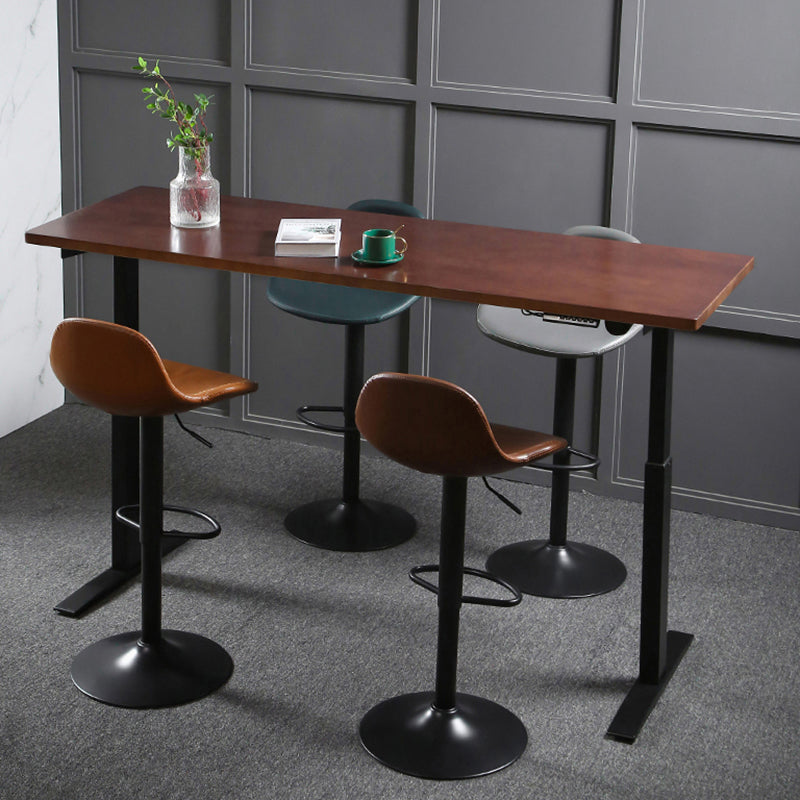 Industrial Style Wood Top Counter Table Liftable Bar Table for Coffee Shop