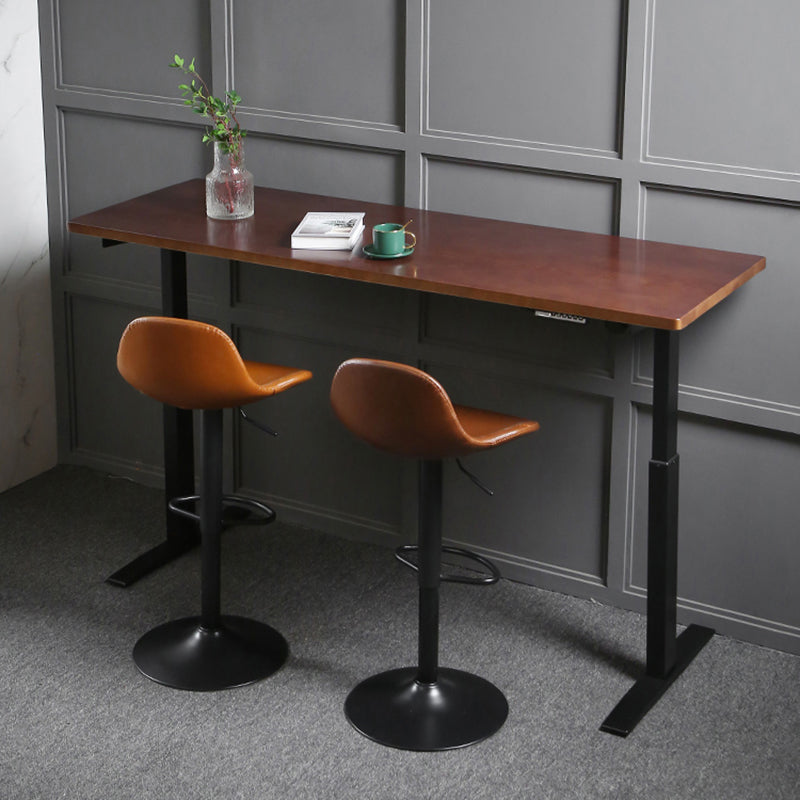 Industrial Style Wood Top Counter Table Liftable Bar Table for Coffee Shop