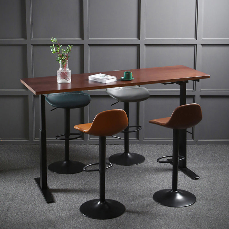 Industrial Style Wood Top Counter Table Liftable Bar Table for Coffee Shop