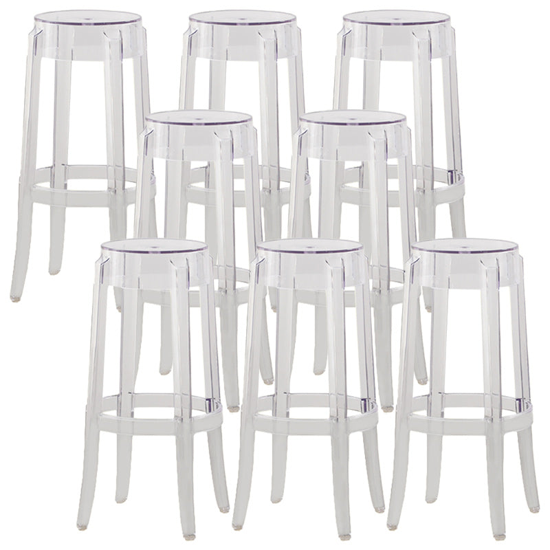Nordic Style Bar-stool Round Counter Bar Stool with Plastic Legs for Home