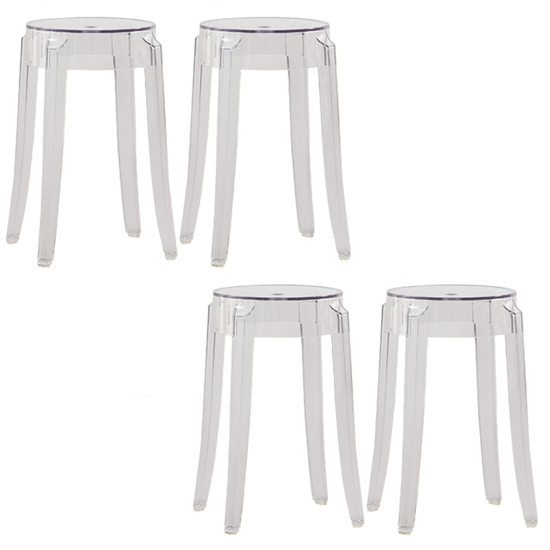 Nordic Style Bar-stool Round Counter Bar Stool with Plastic Legs for Home