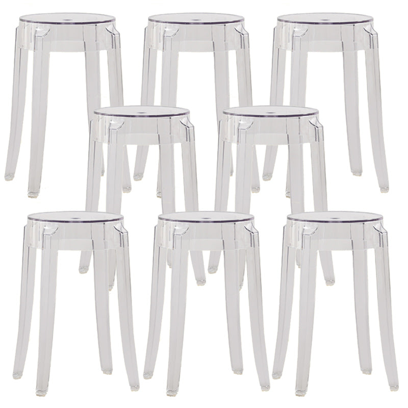 Nordic Style Bar-stool Round Counter Bar Stool with Plastic Legs for Home
