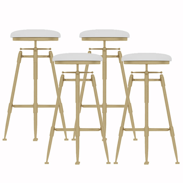 Glam Liftable Rotatable Counter Stool Iron Cafe Bar Stool with Cushion and Pedal