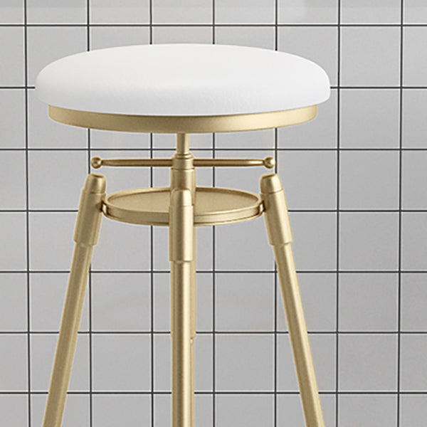 Glam Liftable Rotatable Counter Stool Iron Cafe Bar Stool with Cushion and Pedal