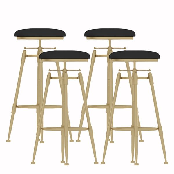 Glam Liftable Rotatable Counter Stool Iron Cafe Bar Stool with Cushion and Pedal