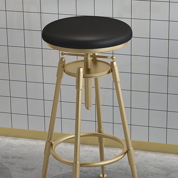 Glam Liftable Rotatable Counter Stool Iron Cafe Bar Stool with Cushion and Pedal