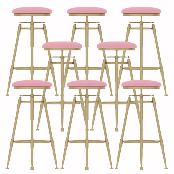 Glam Liftable Rotatable Counter Stool Iron Cafe Bar Stool with Cushion and Pedal