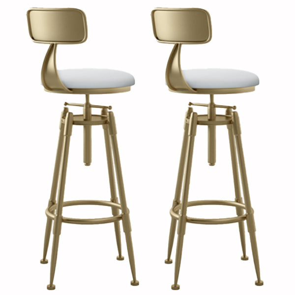 Glam Liftable Rotatable Counter Stool Iron Cafe Bar Stool with Cushion and Pedal