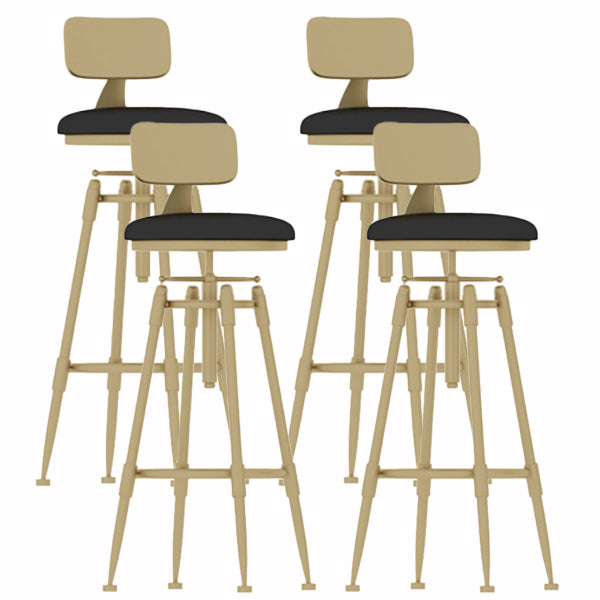 Glam Liftable Rotatable Counter Stool Iron Cafe Bar Stool with Cushion and Pedal