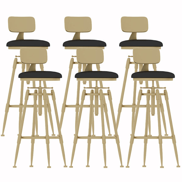 Glam Liftable Rotatable Counter Stool Iron Cafe Bar Stool with Cushion and Pedal