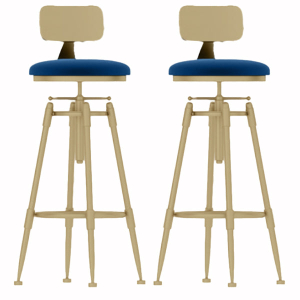 Glam Liftable Rotatable Counter Stool Iron Cafe Bar Stool with Cushion and Pedal