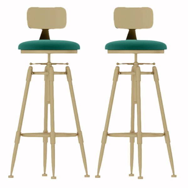 Glam Liftable Rotatable Counter Stool Iron Cafe Bar Stool with Cushion and Pedal