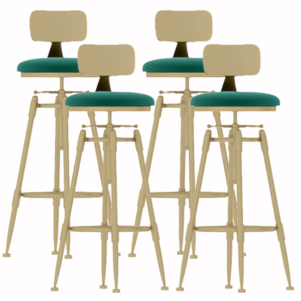 Glam Liftable Rotatable Counter Stool Iron Cafe Bar Stool with Cushion and Pedal
