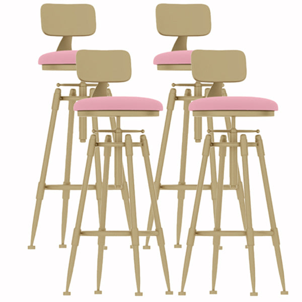 Glam Liftable Rotatable Counter Stool Iron Cafe Bar Stool with Cushion and Pedal