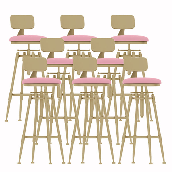 Glam Liftable Rotatable Counter Stool Iron Cafe Bar Stool with Cushion and Pedal