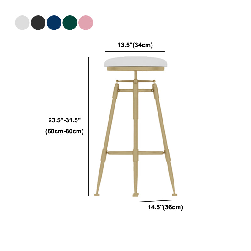 Glam Liftable Rotatable Counter Stool Iron Cafe Bar Stool with Cushion and Pedal