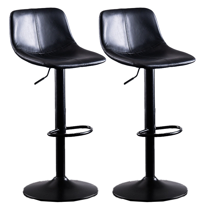 Home Modern Adjustable Height Stool Matte Finish Leather Barstool