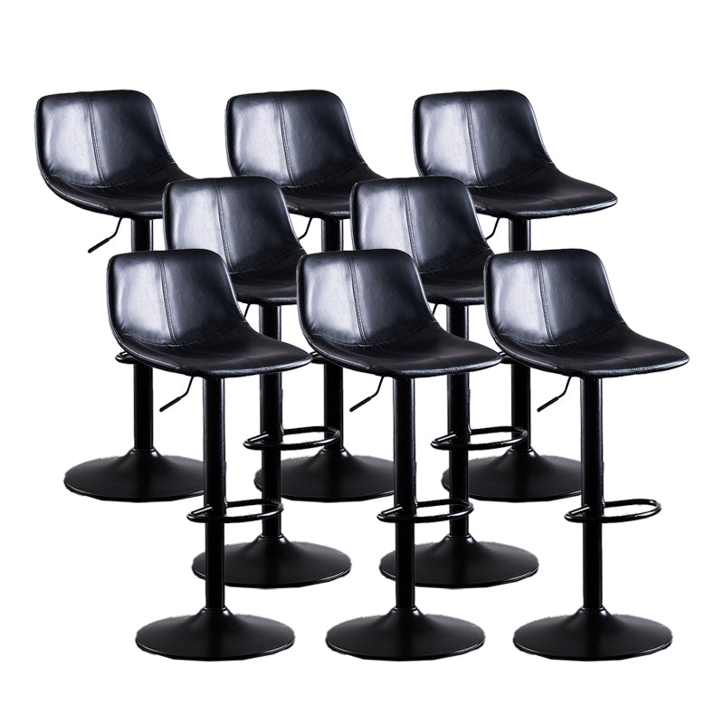 Home Modern Adjustable Height Stool Matte Finish Leather Barstool