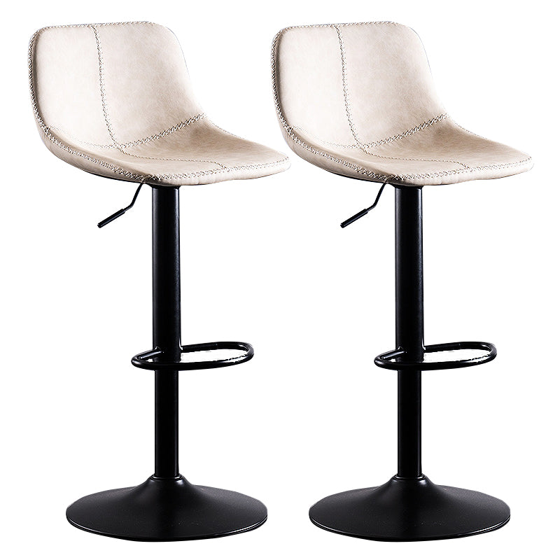 Home Modern Adjustable Height Stool Matte Finish Leather Barstool