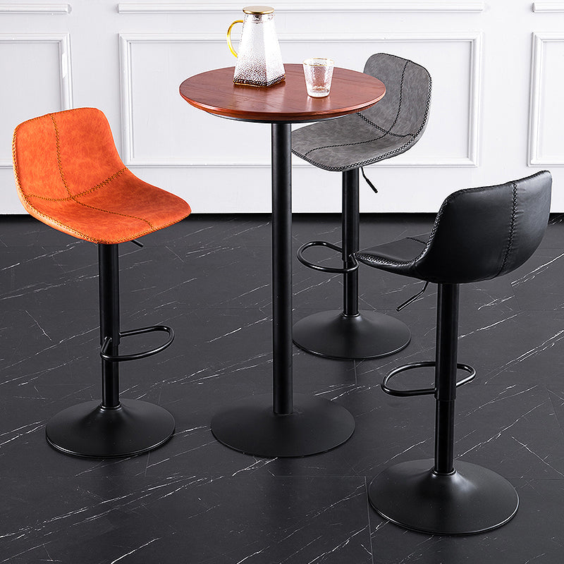 Home Modern Adjustable Height Stool Matte Finish Leather Barstool