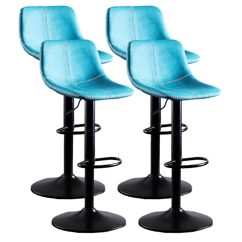 Home Modern Adjustable Height Stool Matte Finish Leather Barstool