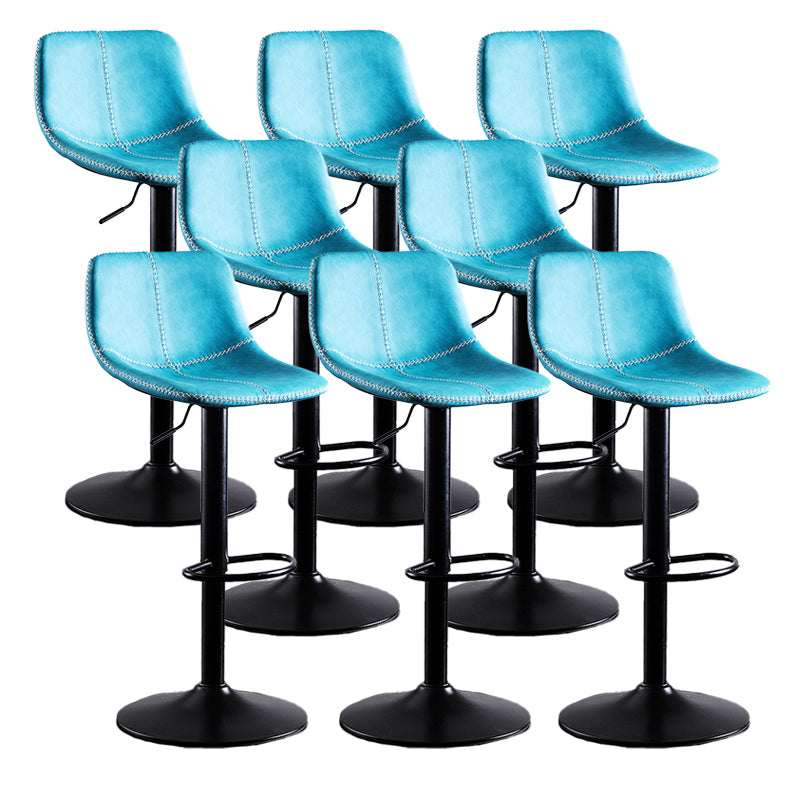 Home Modern Adjustable Height Stool Matte Finish Leather Barstool