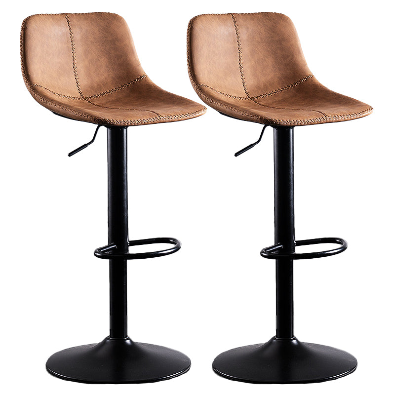 Home Modern Adjustable Height Stool Matte Finish Leather Barstool