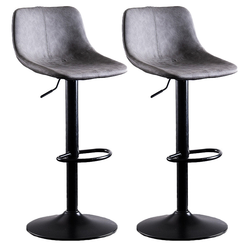 Home Modern Adjustable Height Stool Matte Finish Leather Barstool