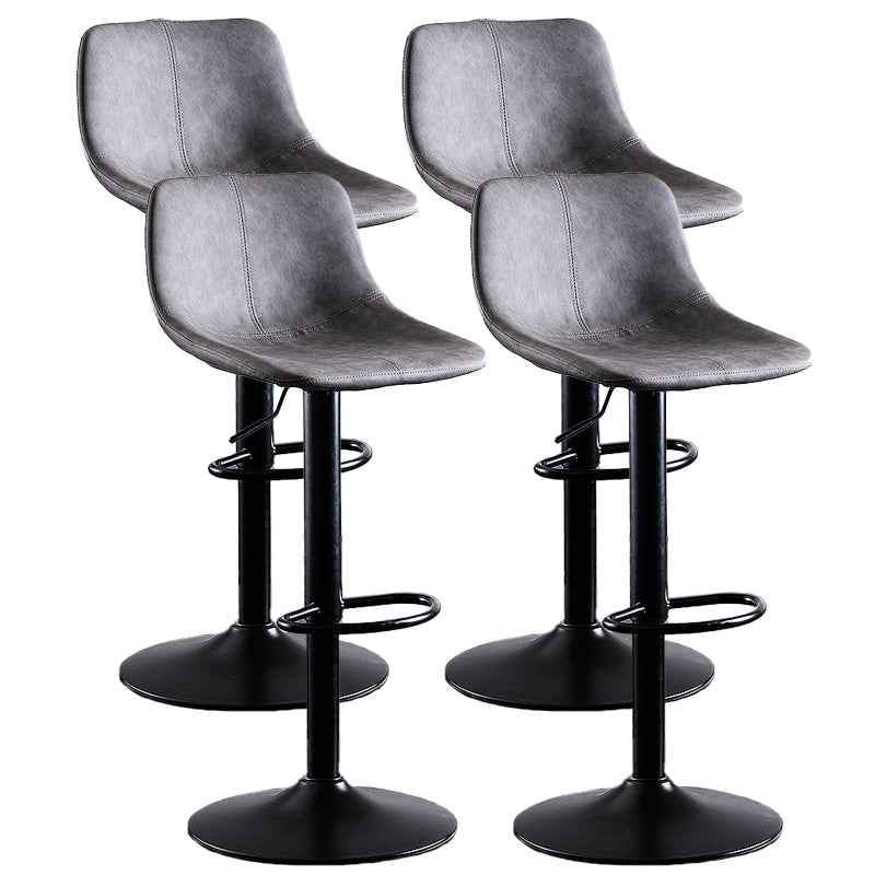 Home Modern Adjustable Height Stool Matte Finish Leather Barstool