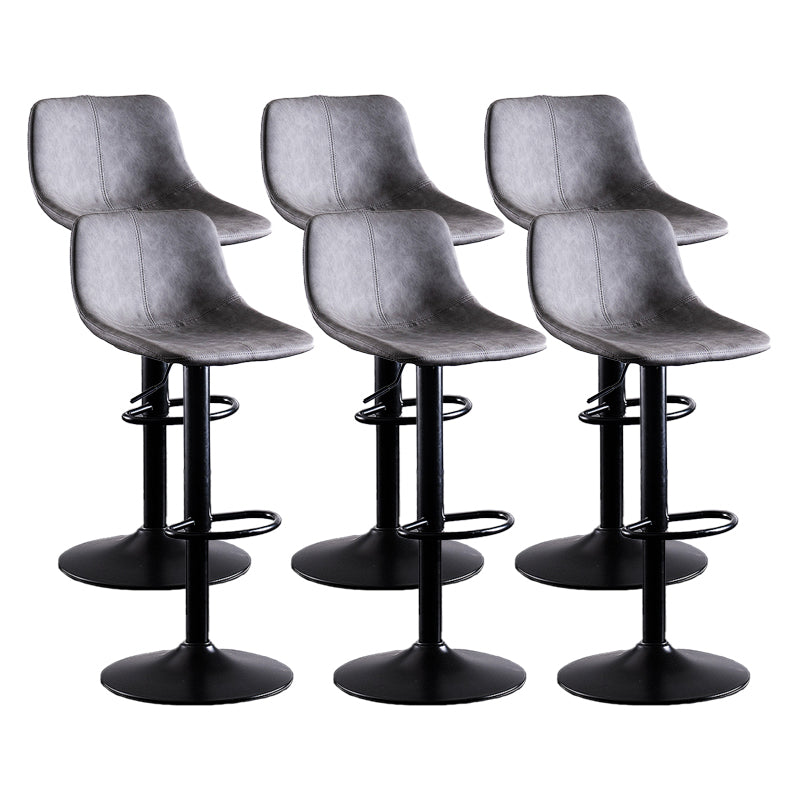 Home Modern Adjustable Height Stool Matte Finish Leather Barstool