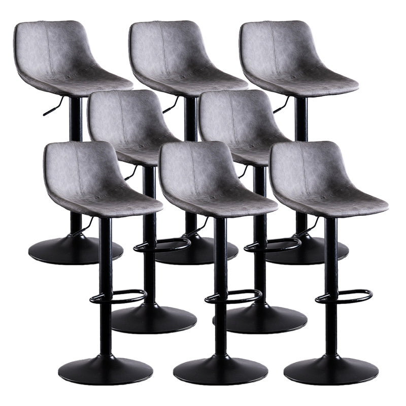 Home Modern Adjustable Height Stool Matte Finish Leather Barstool